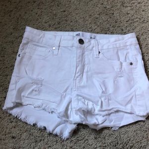 White denim shorts